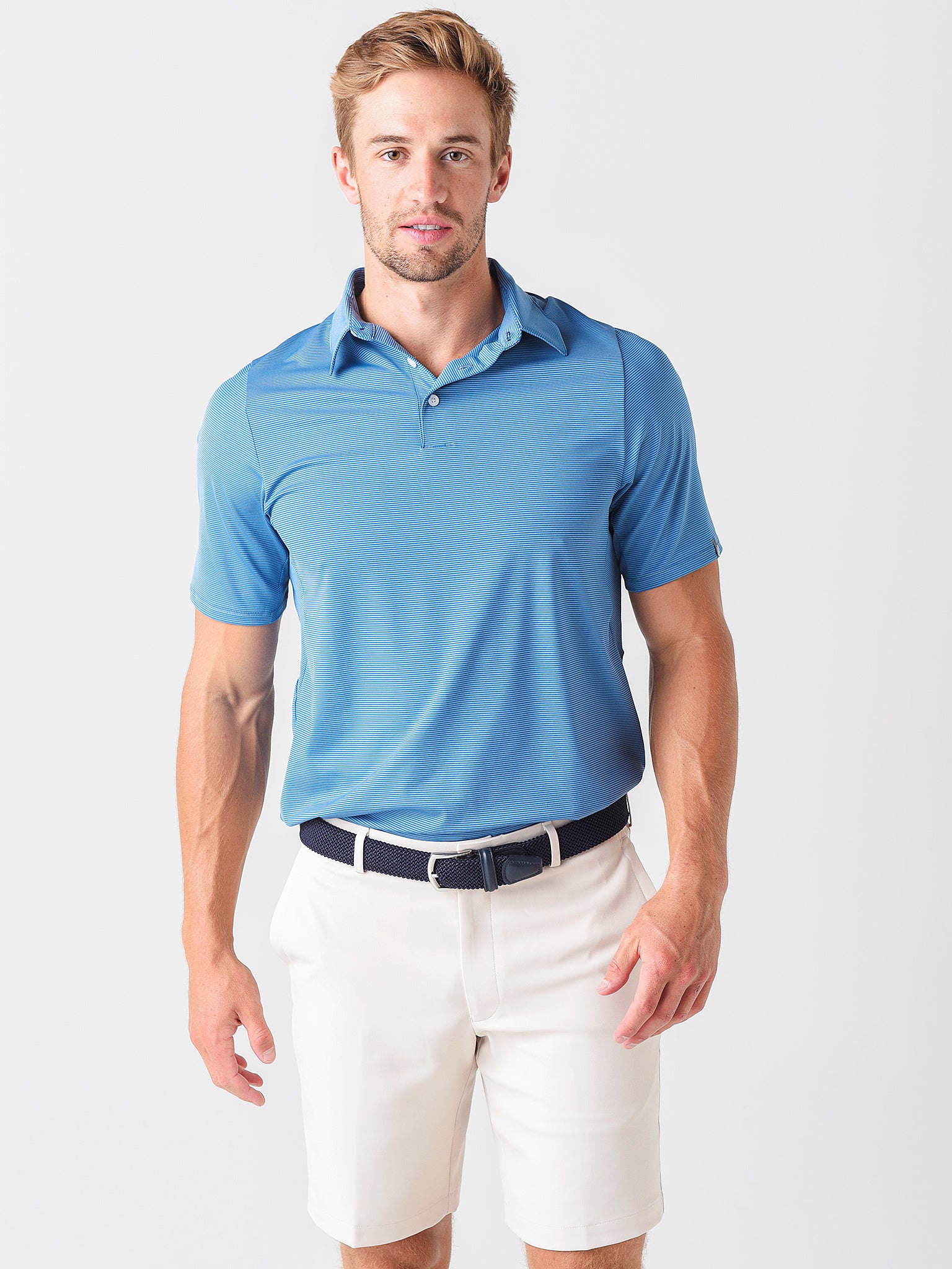 Kjus Men's Soren Stripe Polo - Saint Bernard