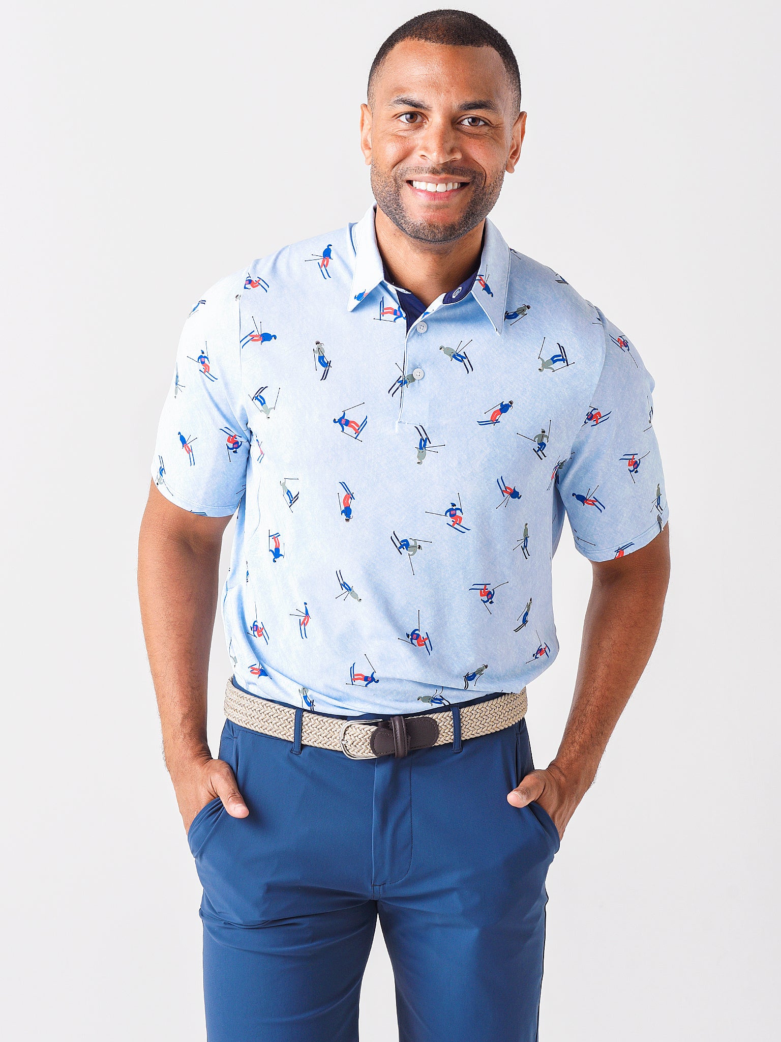 KJUS Men's Skier Short Sleeve Polo - Saint Bernard
