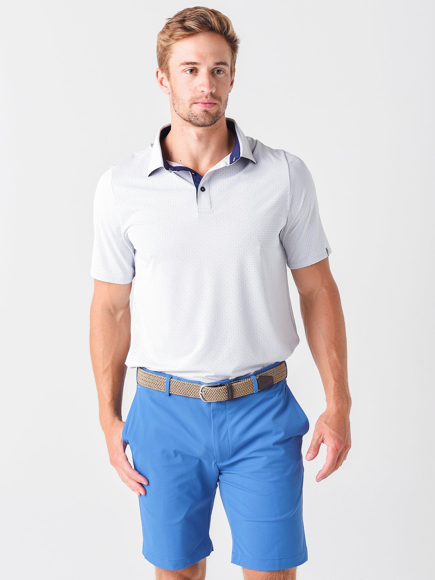 Kjus Men's Savin Structure Short-Sleeve Polo - Saint Bernard