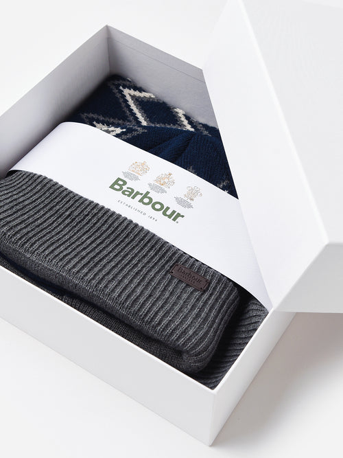 Barbour Elwick Fair Isle Beanie and Scarf Set