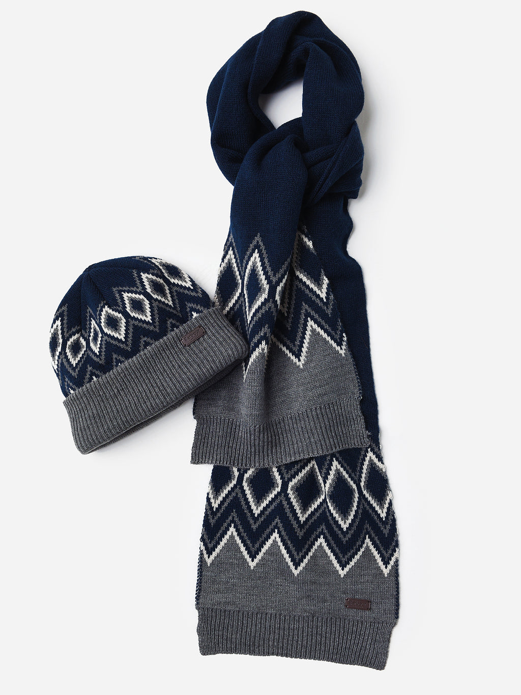 Barbour Elwick Fair Isle Beanie and Scarf Set - Saint Bernard