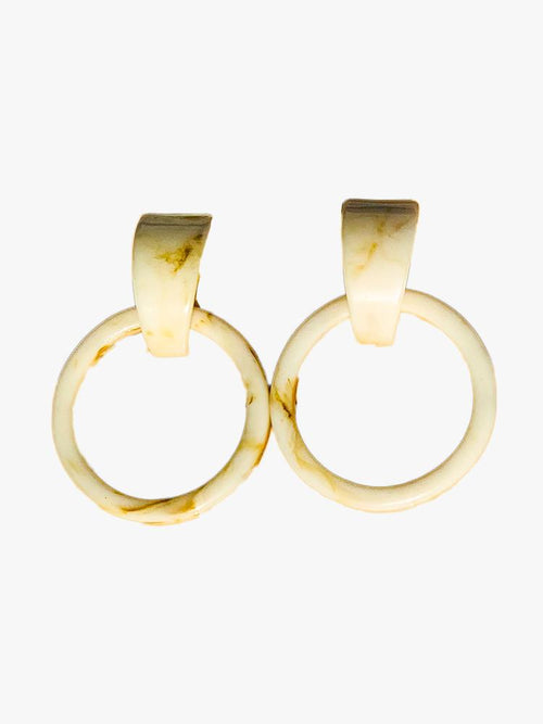 Casa Clara Milly Cream Drop Hoop Earring
