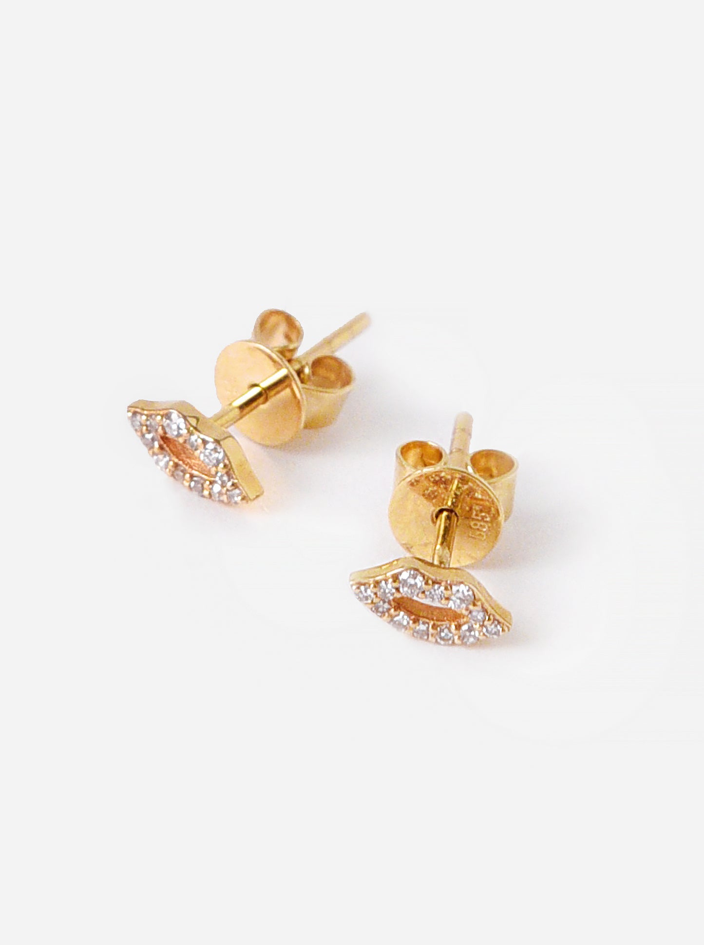 S. Bell Women's Mini Diamond Lip Stud Earrings