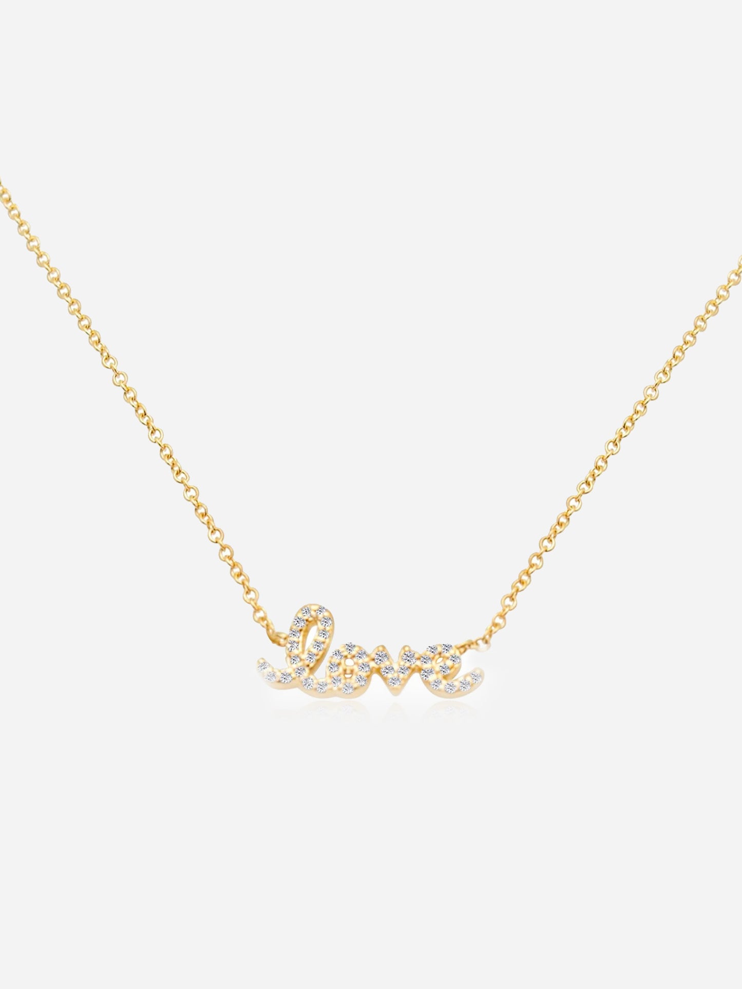 S. Bell Women's Mini Cursive Love Diamond Necklace