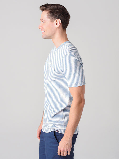 Faherty Brand Short Sleeve Indigo Pocket Tee