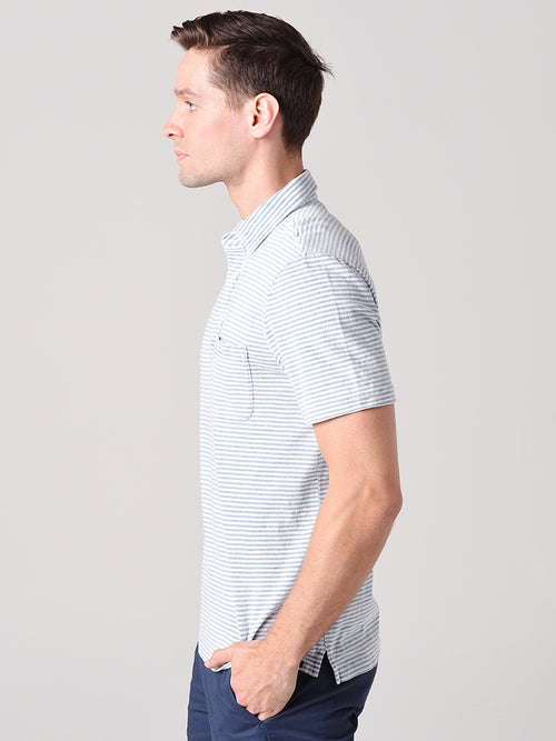 Faherty Brand Short Sleeve Indigo Polo