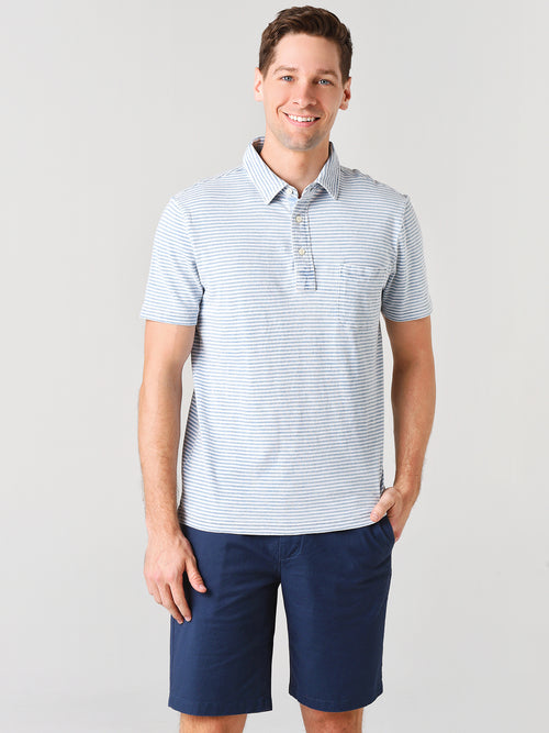 Faherty Brand Short Sleeve Indigo Polo