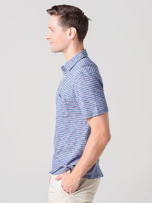 Faherty Brand Men's Short-Sleeve Indigo Polo