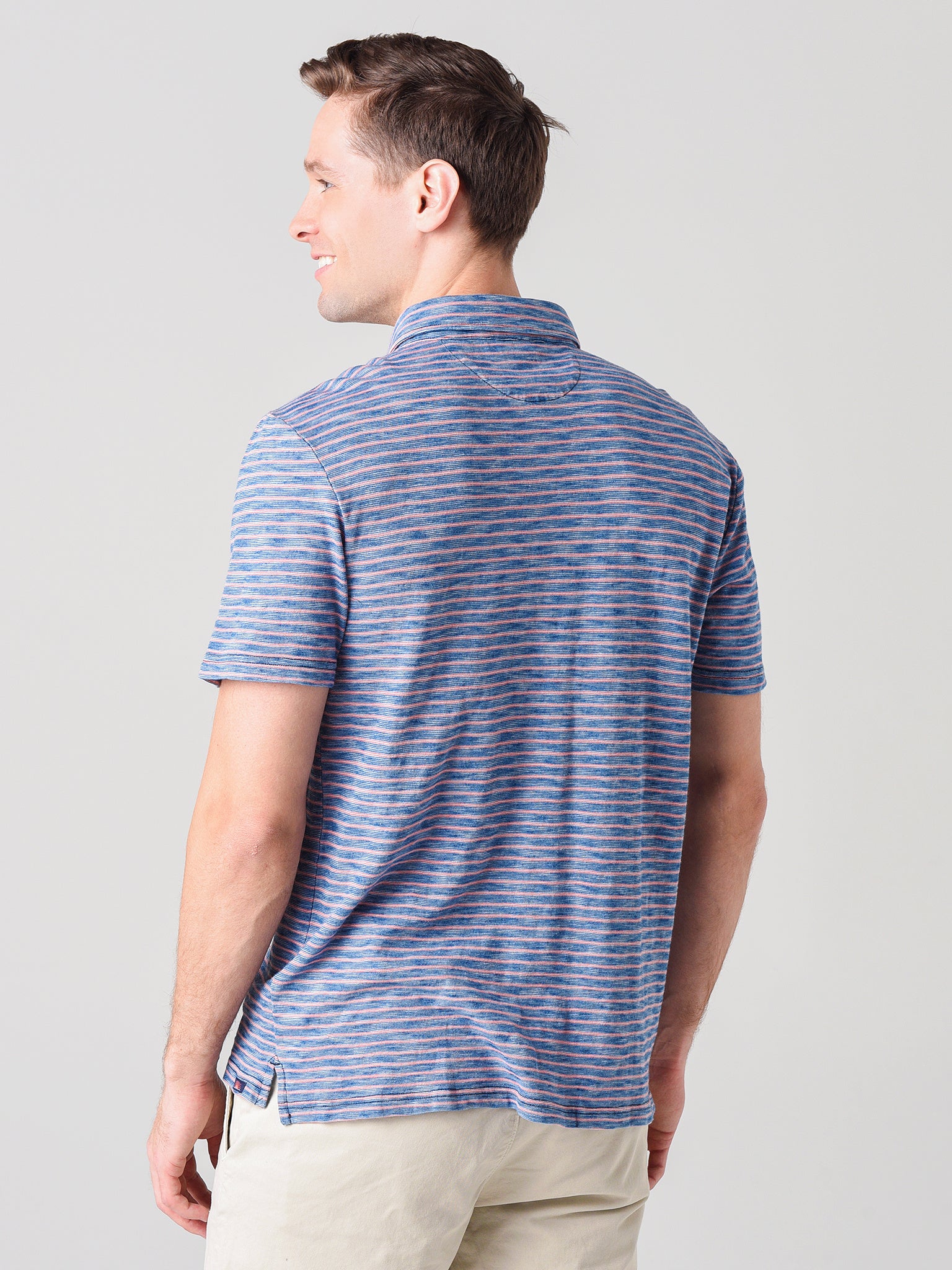 Faherty Brand Men's ShortSleeve Indigo Polo