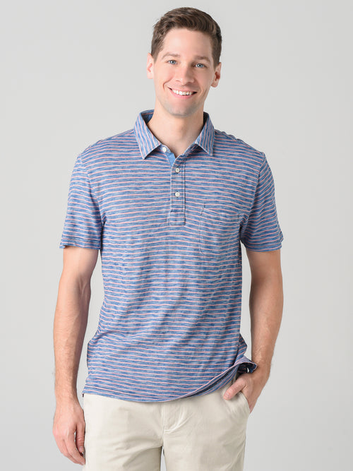 Faherty Brand Men's Short-Sleeve Indigo Polo