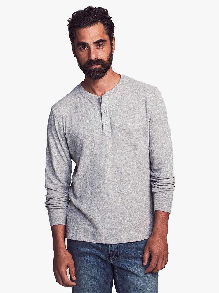 Faherty Brand Slub Cotton Henley - Saint Bernard
