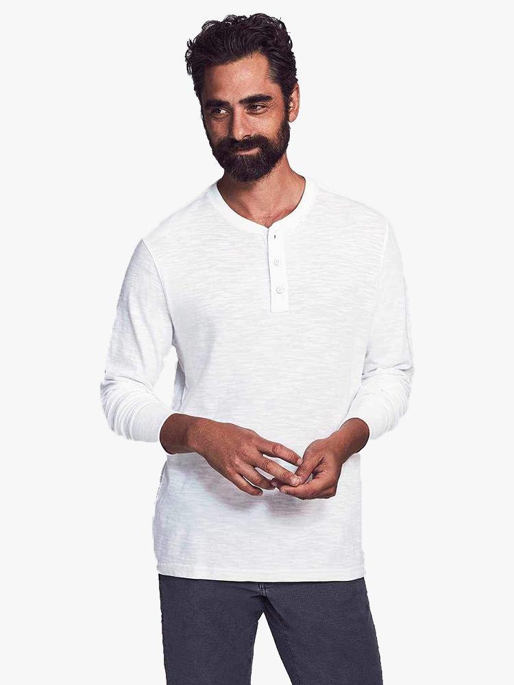 Faherty Brand Slub Cotton Henley - Saint Bernard