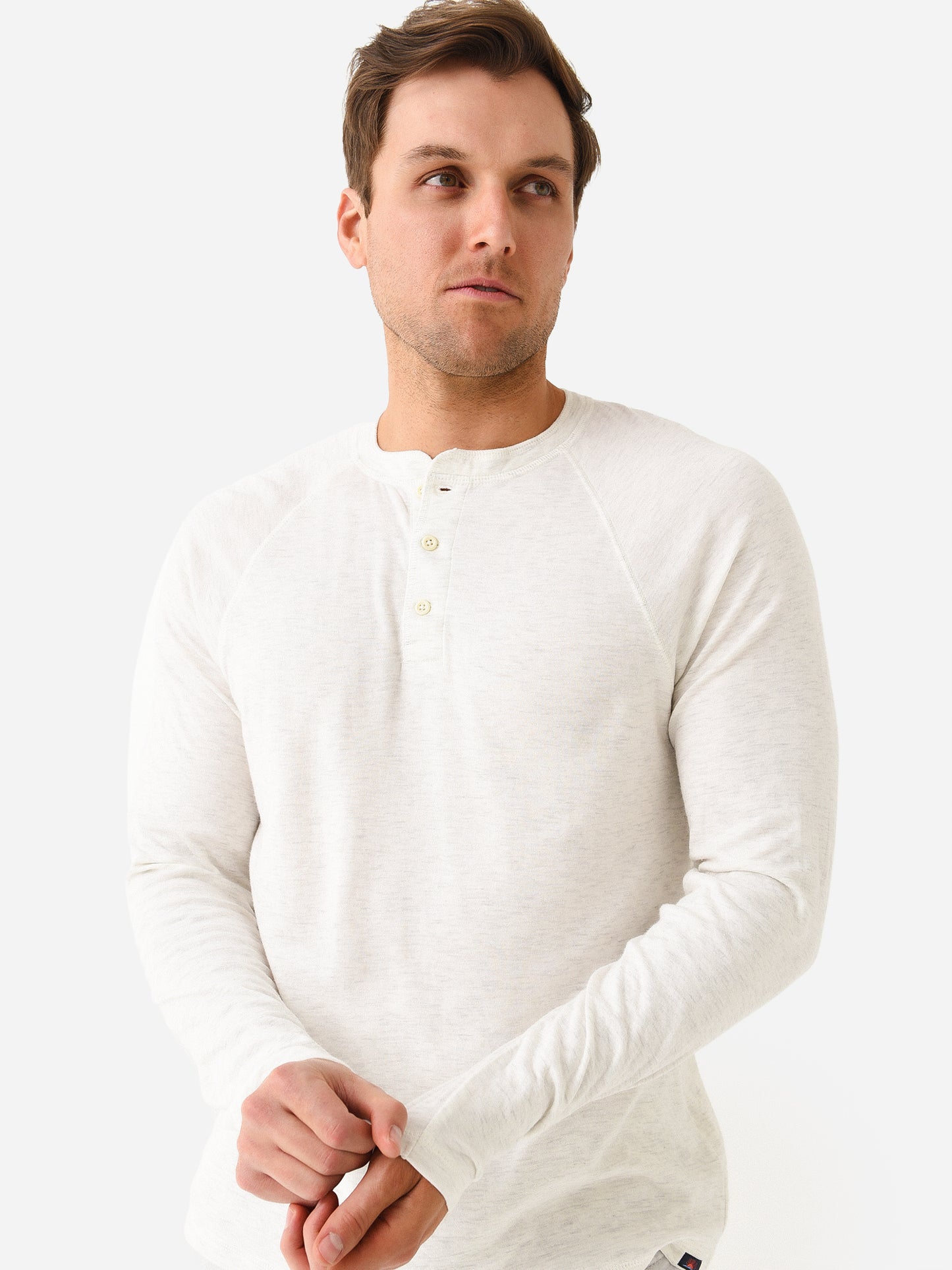 Faherty Brand Men's Cloud Long-Sleeve Henley - Saint Bernard