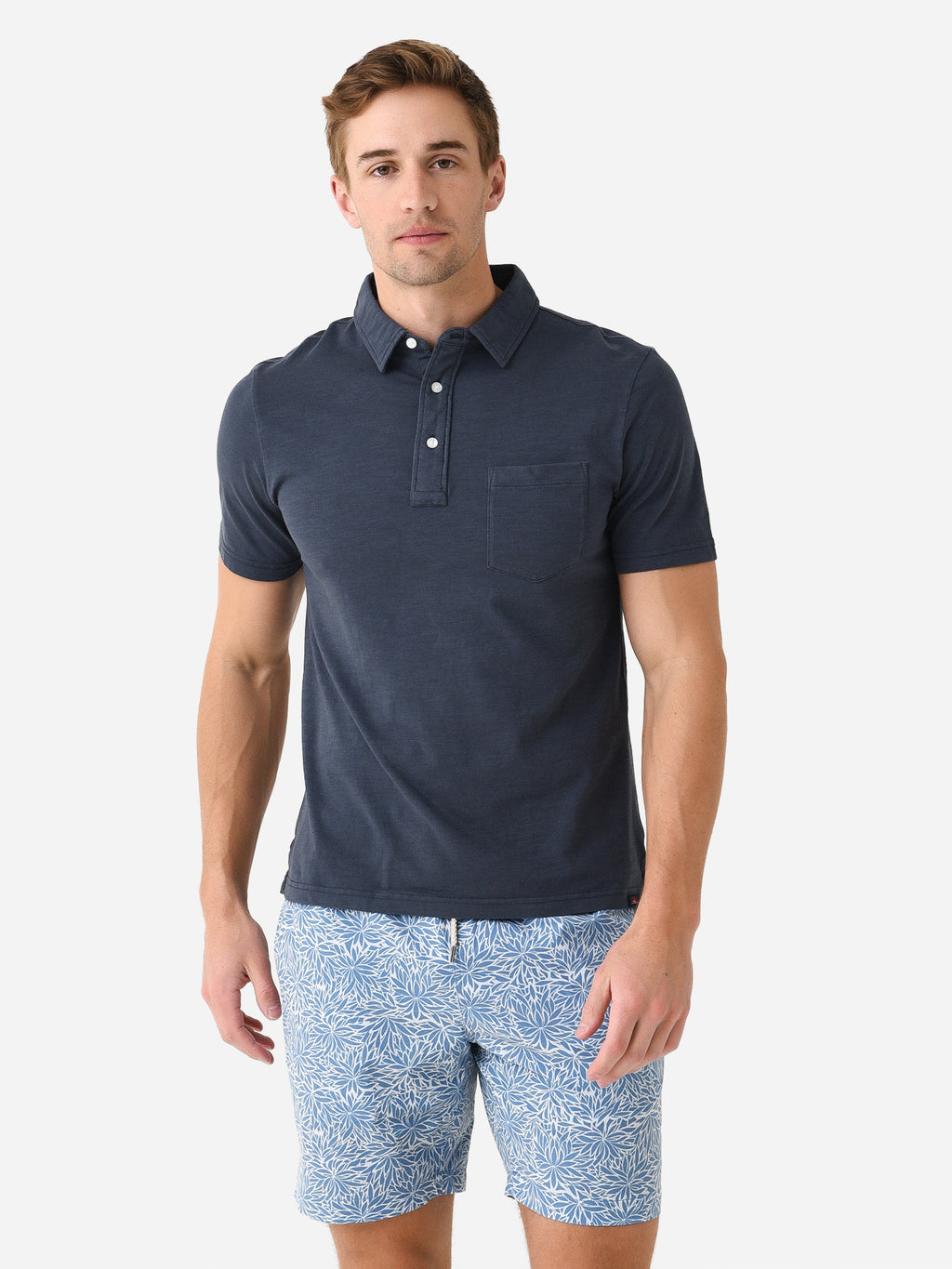 Faherty Brand Men's Sunwashed T-Shirt Polo - Saint Bernard