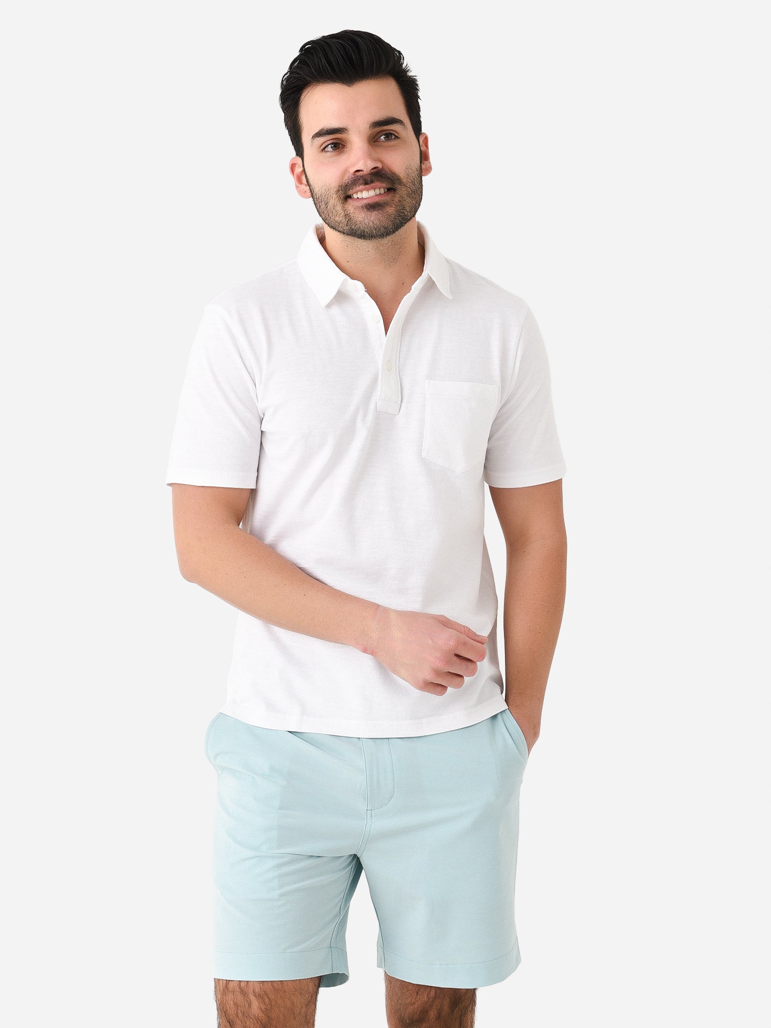 Faherty Brand Men's Sunwashed T-Shirt Polo - Saint Bernard