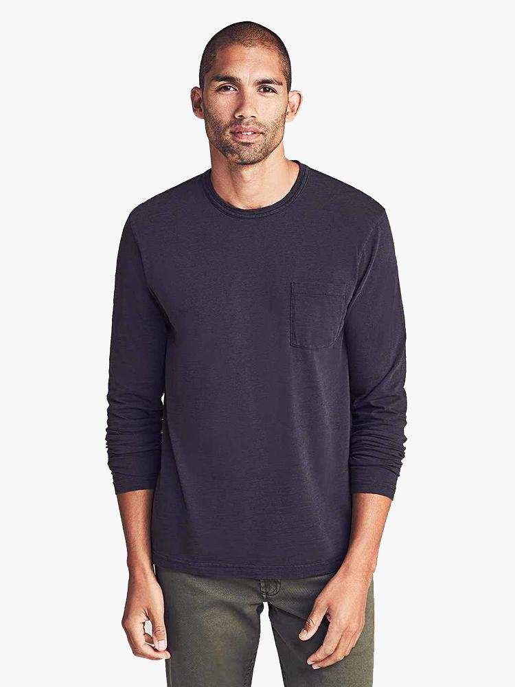 Faherty Brand Long Sleeve Sunwashed Pocket Tee - Saint Bernard