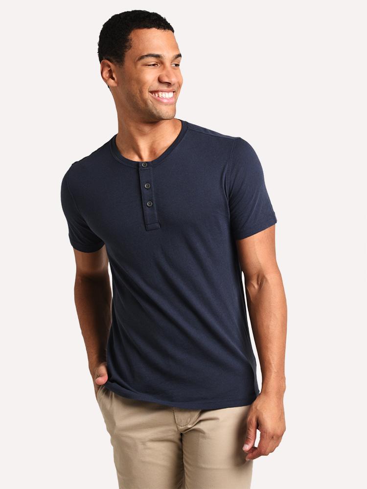 Faherty Brand Men’s Short-Sleeve Perfect Jersey Henley - Saint Bernard