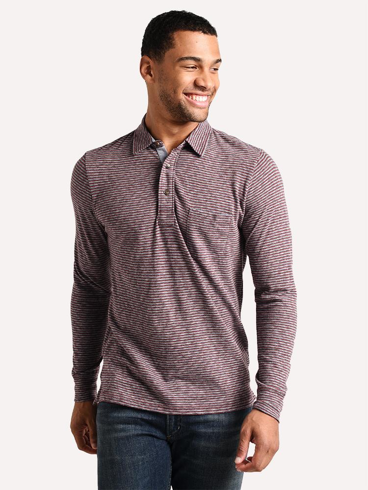 Faherty Brand Luxe Heather Long Sleeve Polo