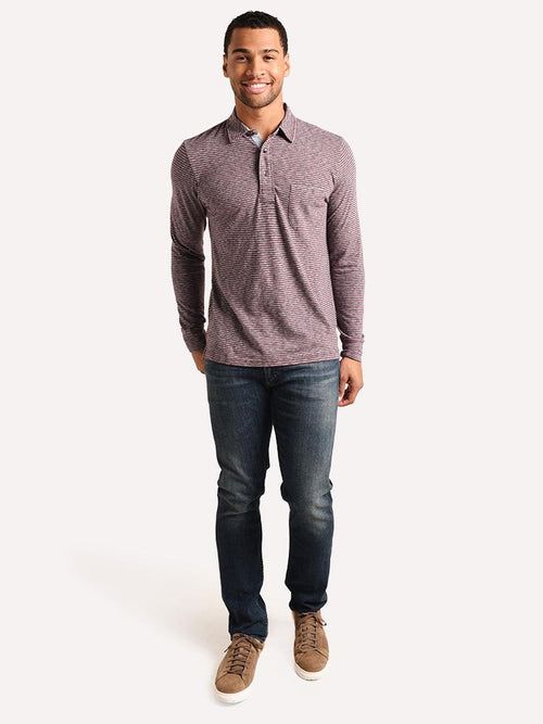 Faherty Brand Luxe Heather Long Sleeve Polo