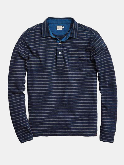 Faherty Brand Men's Long-Sleeve Indigo Polo
