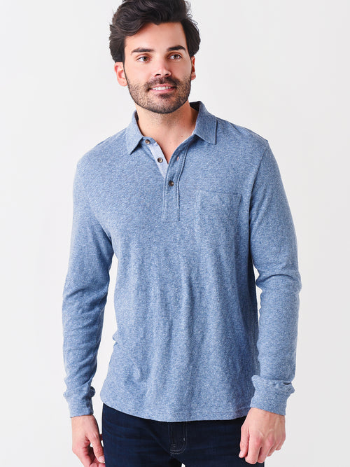 Faherty Brand Men's Long Sleeve Luxe Heather Polo