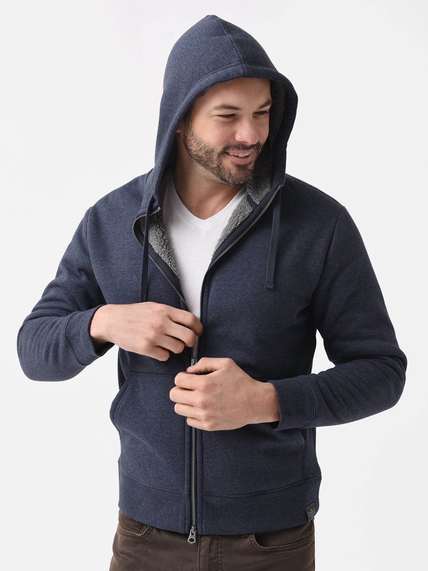 Faherty Brand Men's High Pile Fleece Zip Hoodie - Saint Bernard