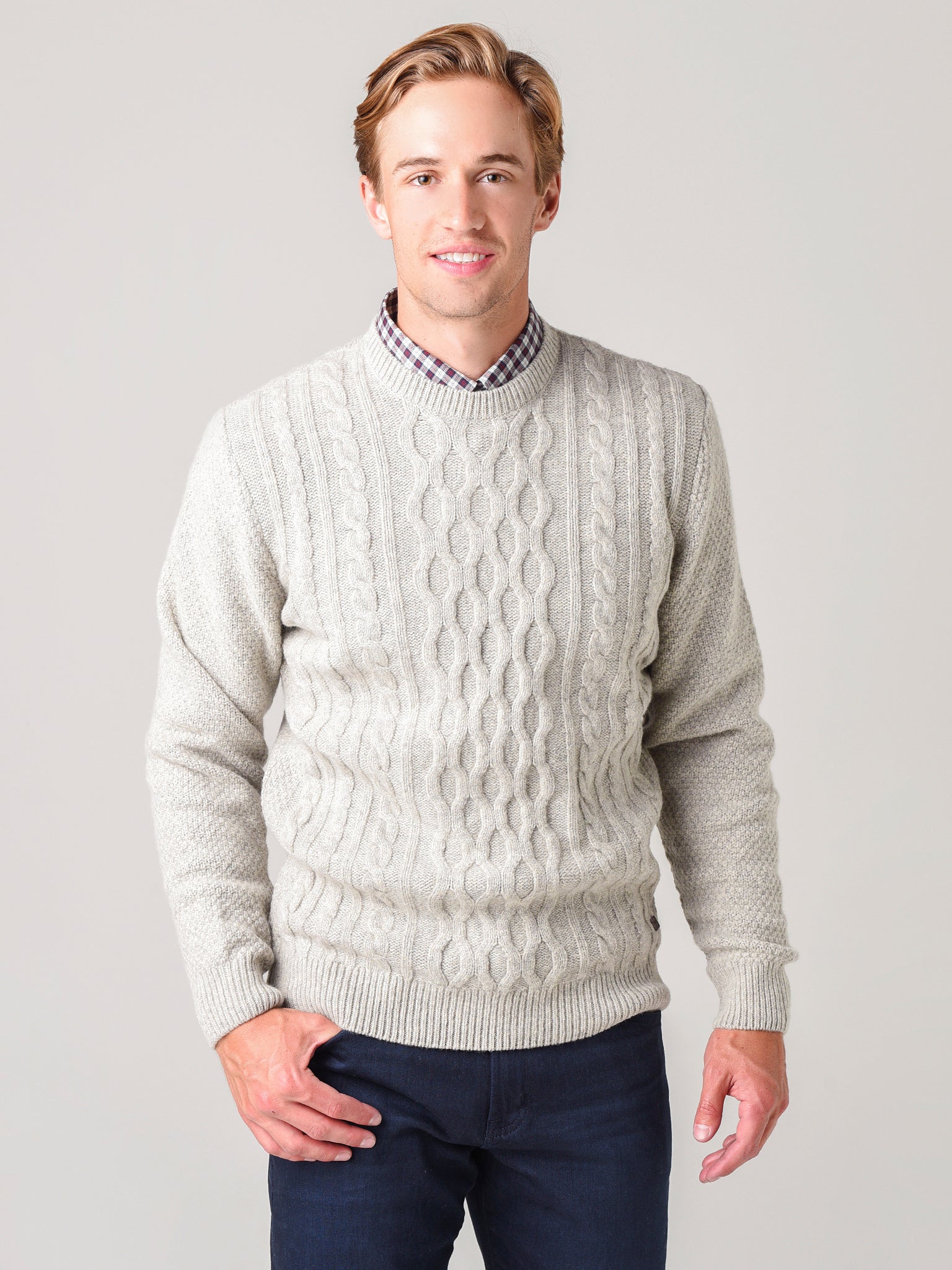 Barbour Men's Chunky Cable Crew Sweater - Saint Bernard