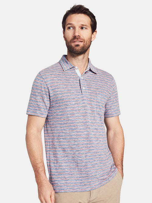 Faherty Brand Short Sleeve Striped Polo