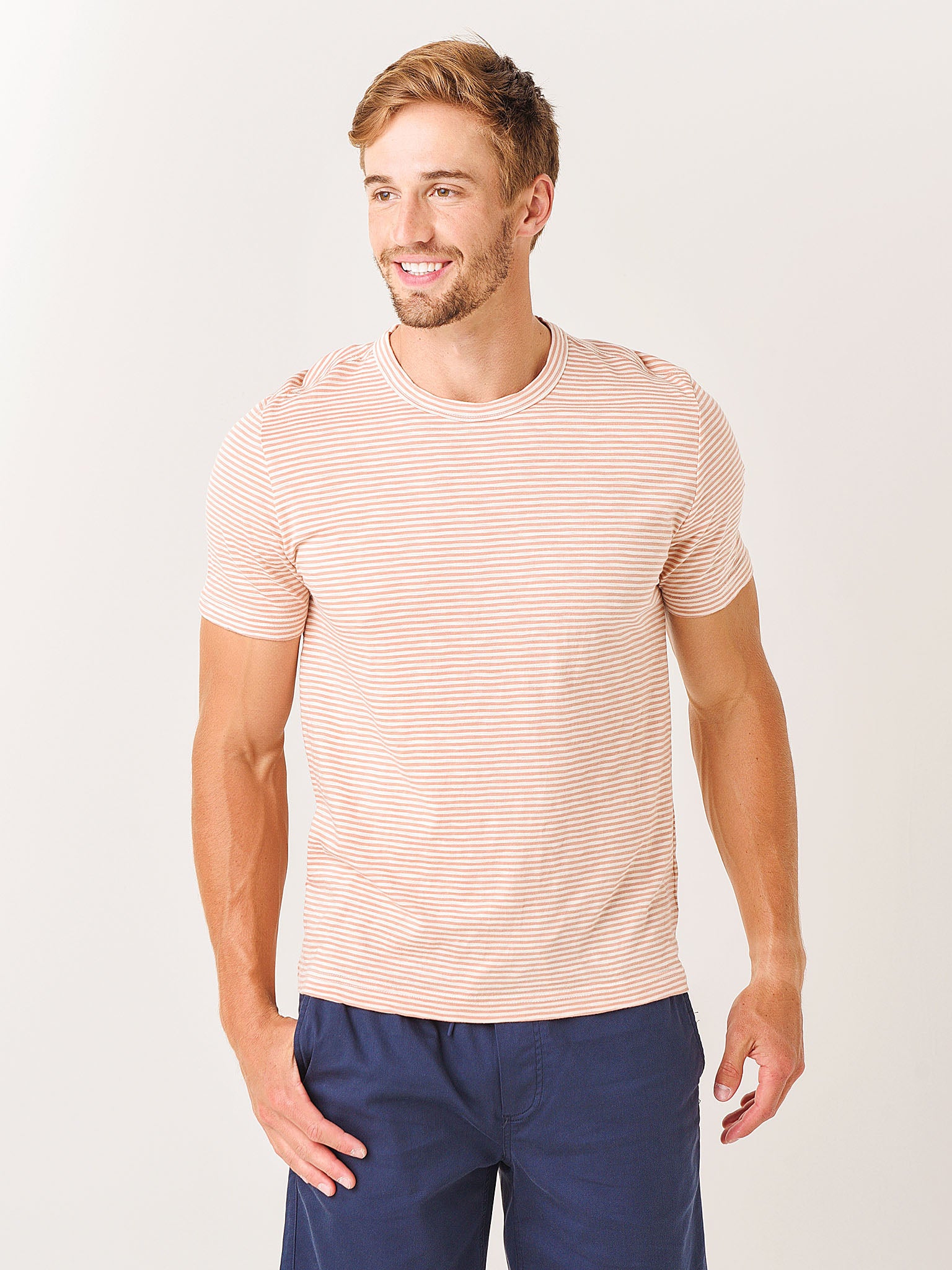Faherty Brand Men's Salty Washed Striped Tee - Saint Bernard