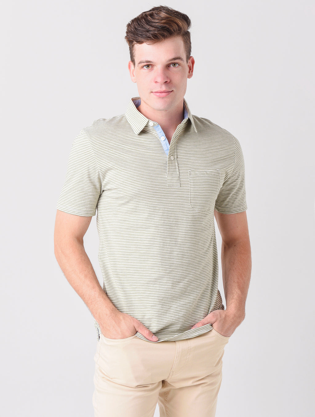 Faherty Brand Men's Saltwashed Striped Polo - Saint Bernard