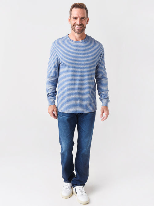 Faherty Brand Men's Cloud Long-Sleeve Stripe Tee