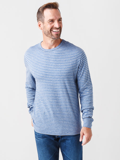 Faherty Brand Men's Cloud Long-Sleeve Stripe Tee