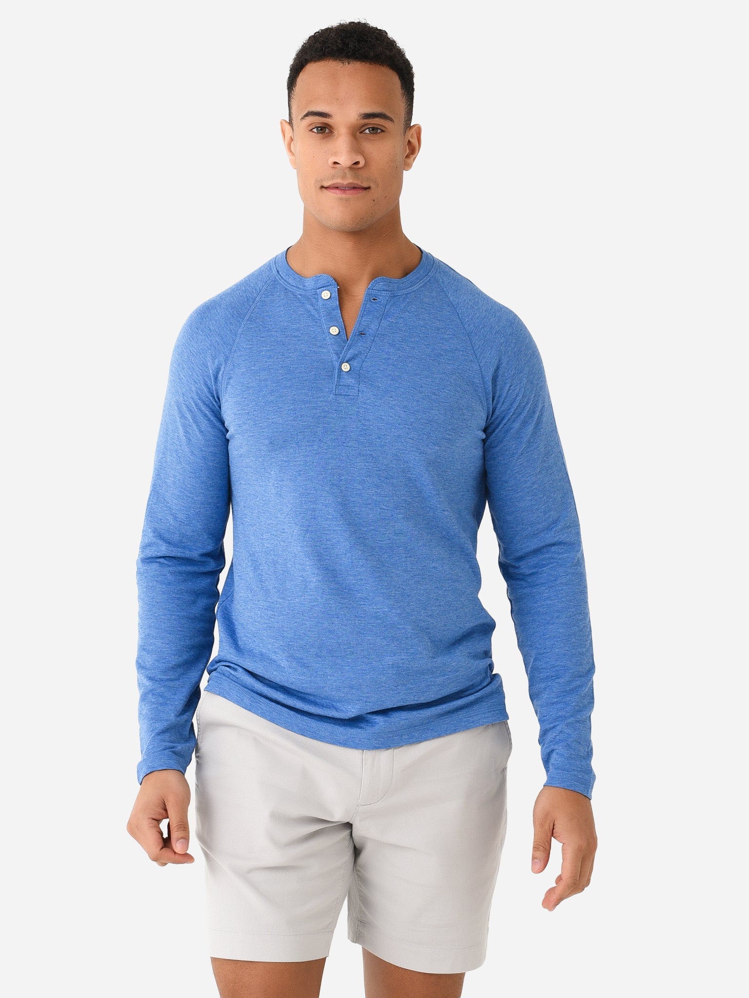 Faherty Brand Men's Cloud Long Sleeve Henley Shirt - Saint Bernard