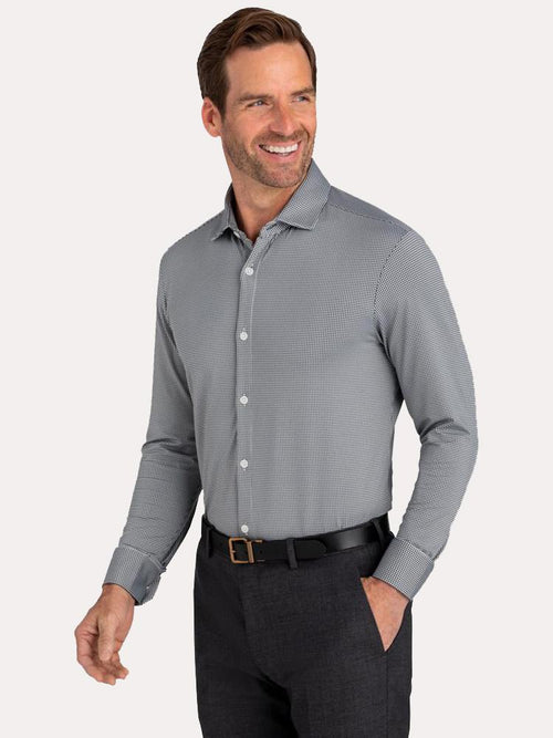 Mizzen+Main Davenport Black Gingham Spread Collar Dress Shirt