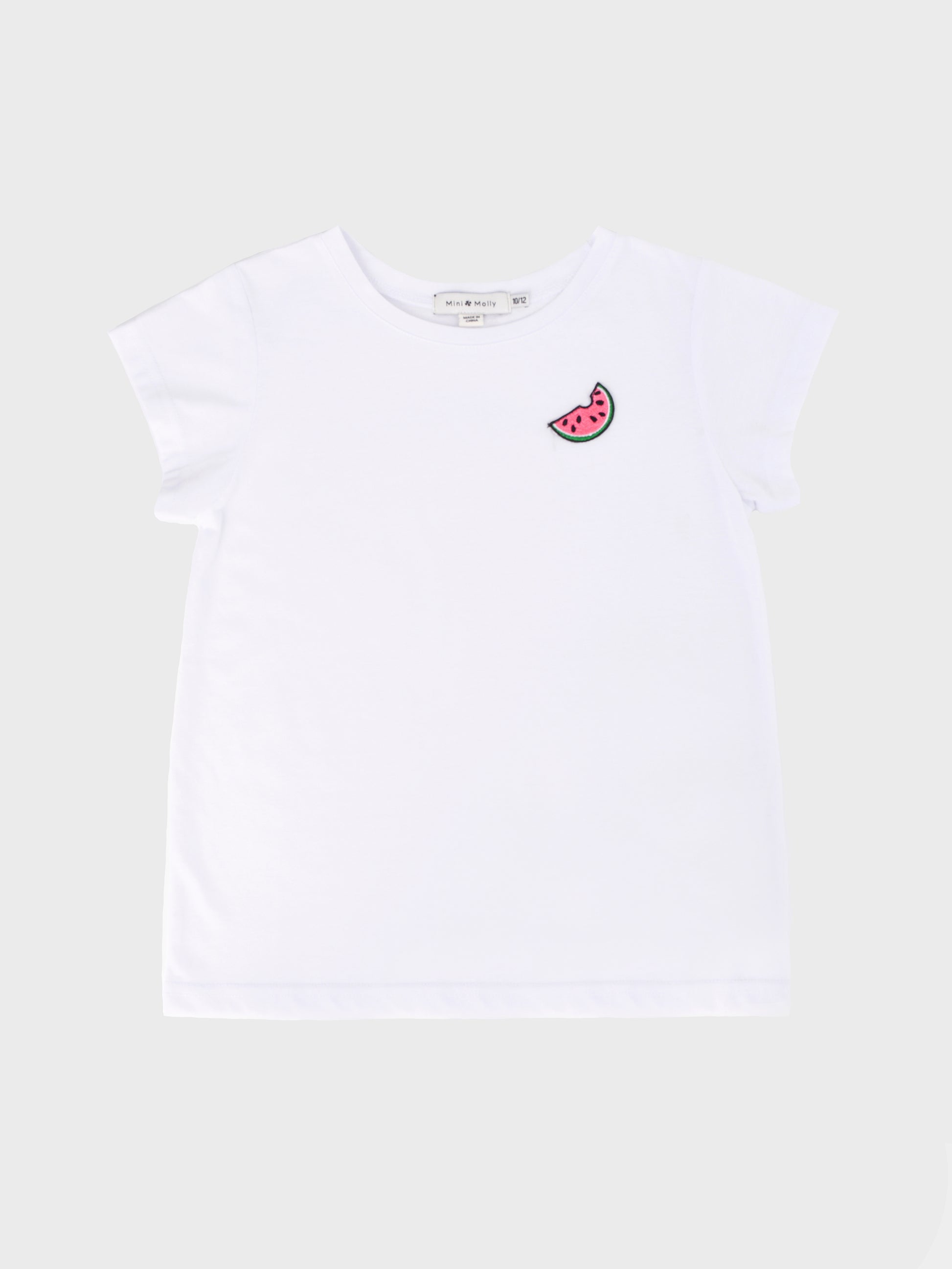 Mini Molly Girls' Watermelon Embroidered Jersey Tee - Saint Bernard