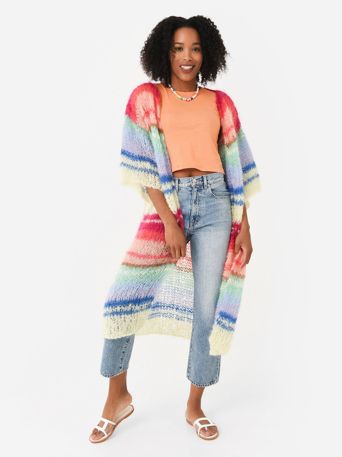 Maiami Women's Mohair Long Light Cardigan - Saint Bernard