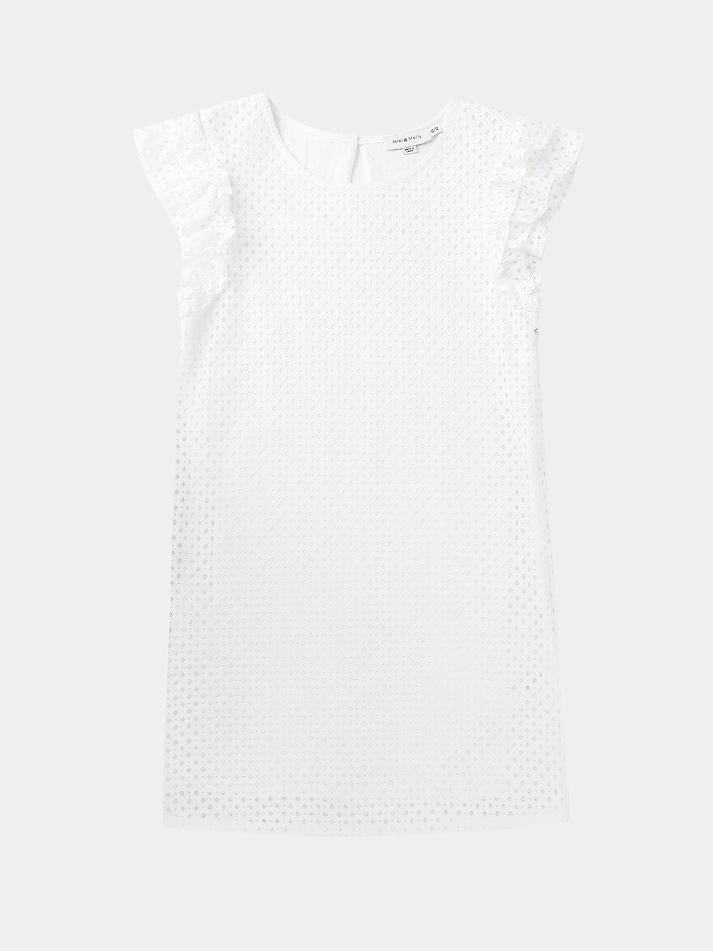 Mini Molly Little Girls' Eyelet Ruffle Sleeve Dress - Saint Bernard