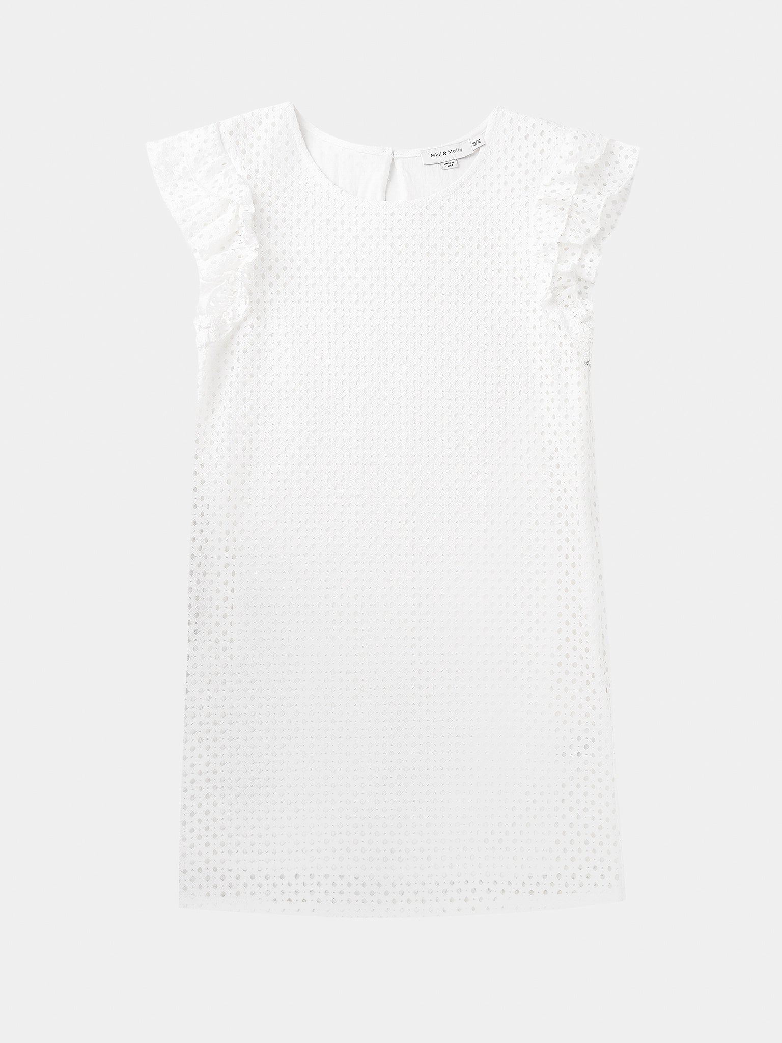 Mini Molly Little Girls' Eyelet Ruffle Sleeve Dress - Saint Bernard