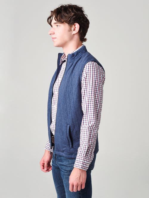 Mizzen+Main Men's Hendricks Navy Heather Vest