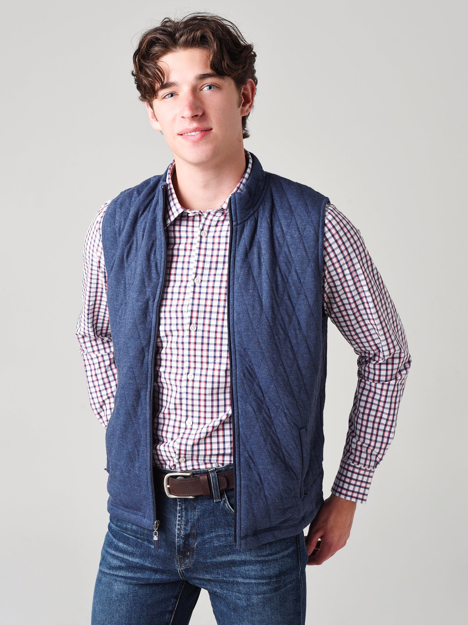 Mizzen+Main Men's Hendricks Navy Heather Vest - Saint Bernard