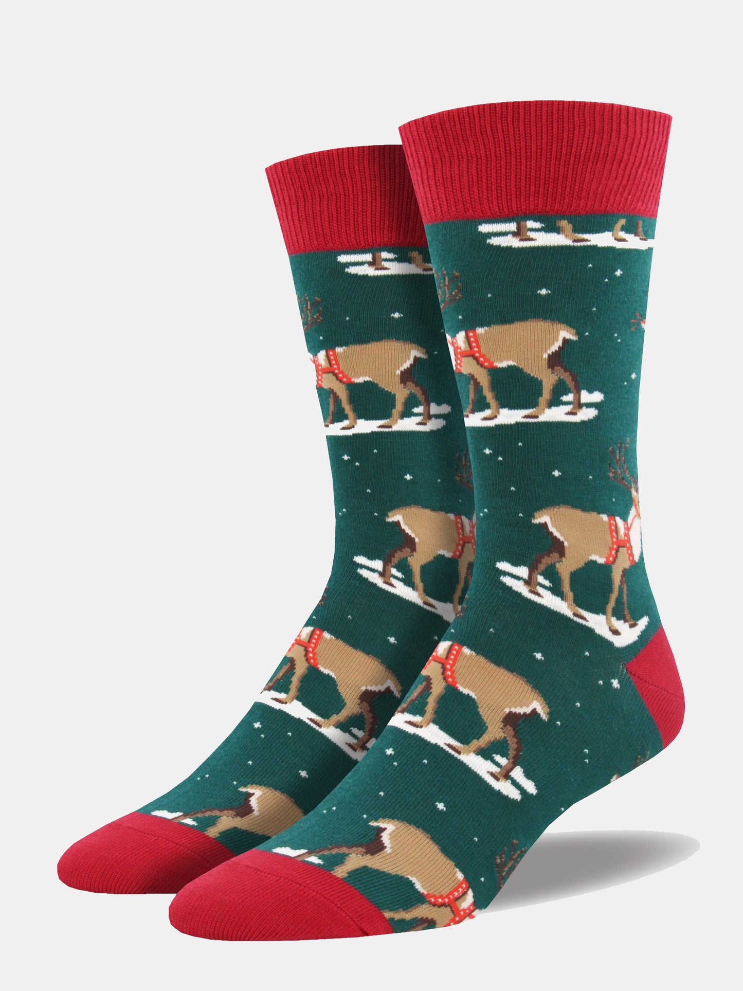 Socksmith Men's Winter Reindeer Socks - Saint Bernard