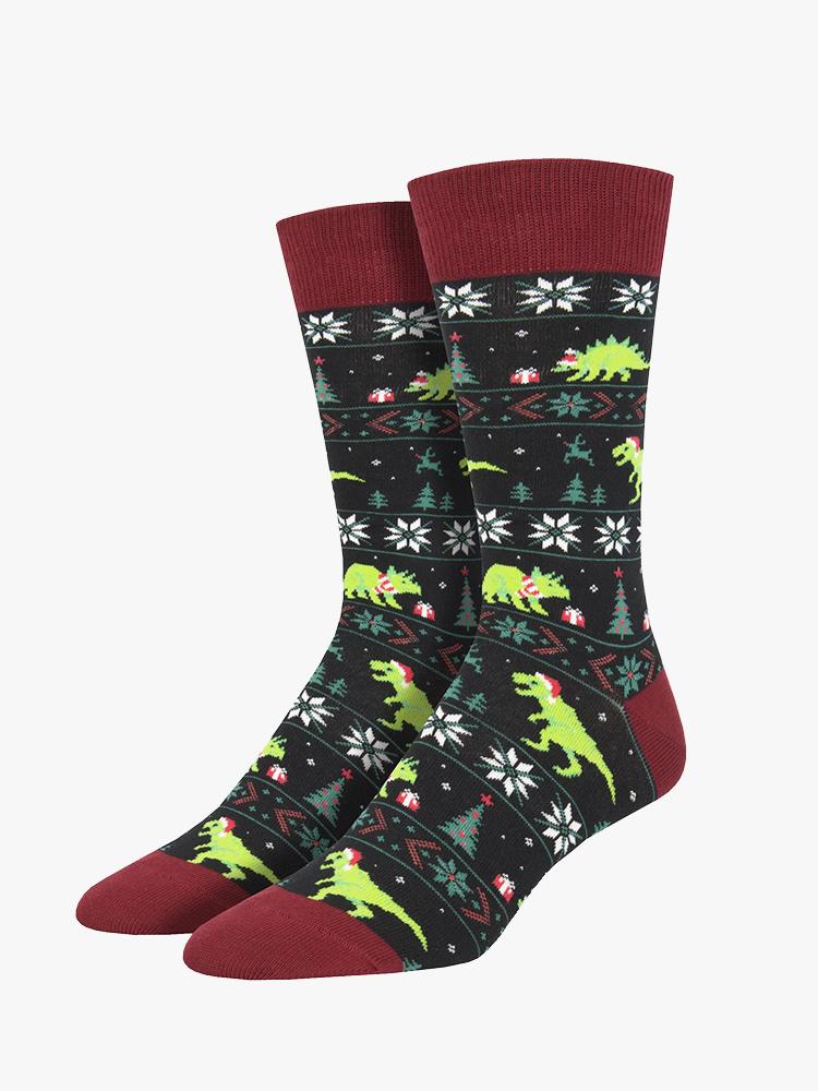 Socksmith Men's Santasaurus Rex Sock - Saint Bernard