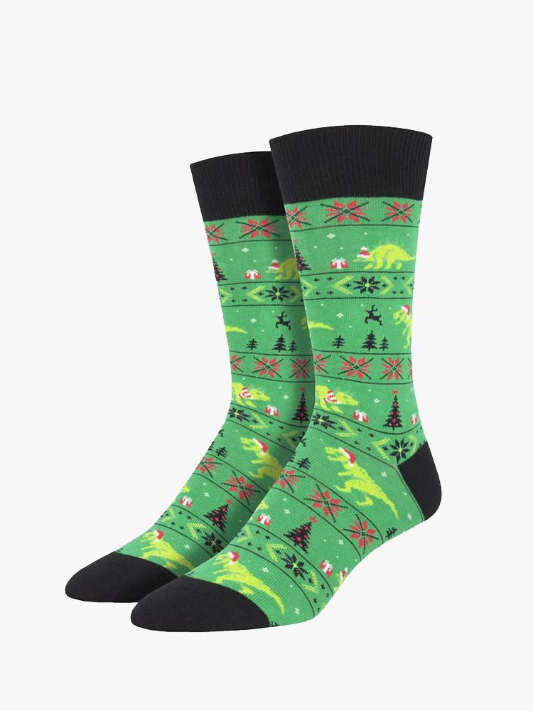 Socksmith Men's Santasaurus Rex Sock - Saint Bernard