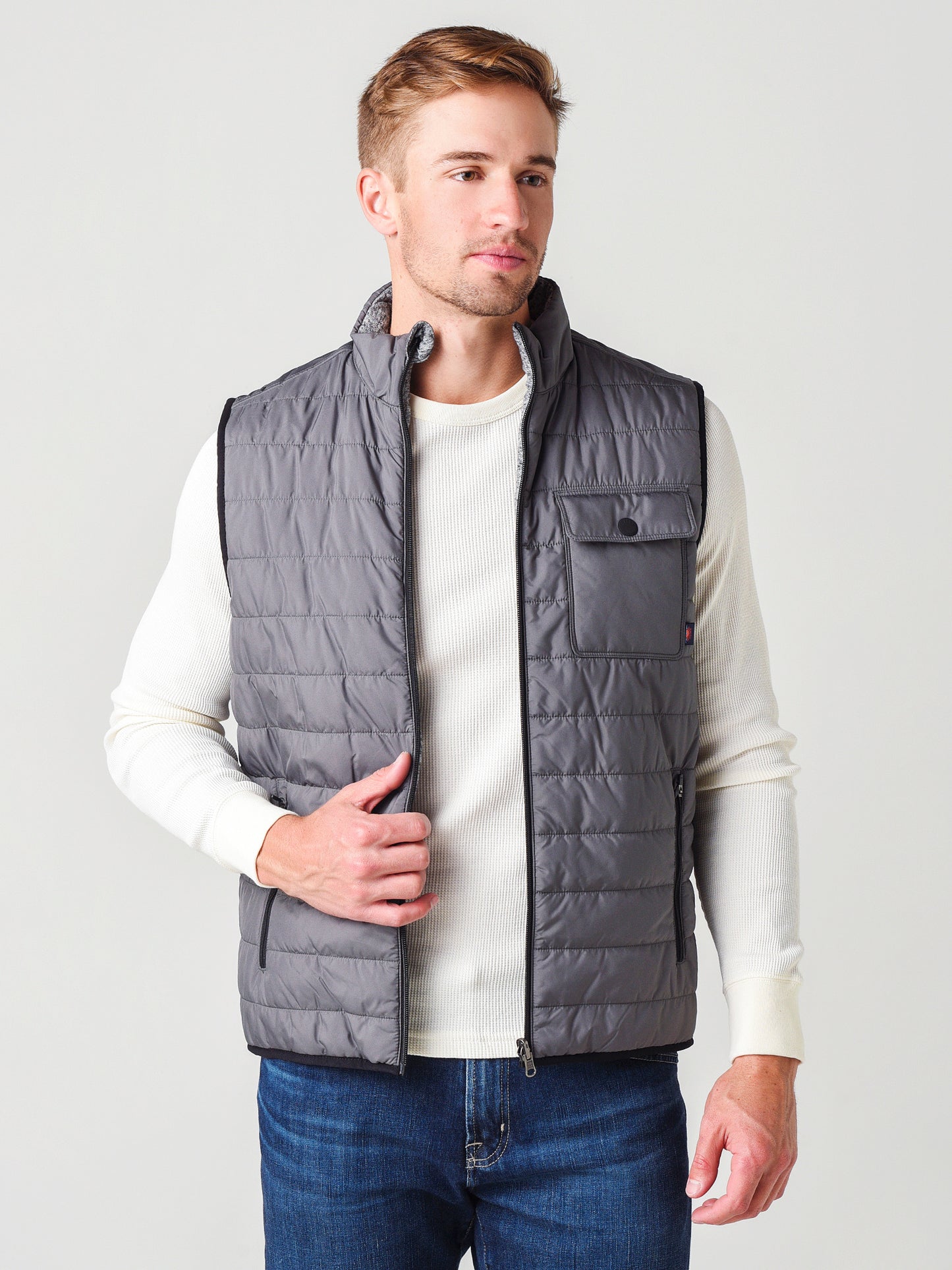 Faherty Brand Men's Atmosphere Reversible Vest - Saint Bernard