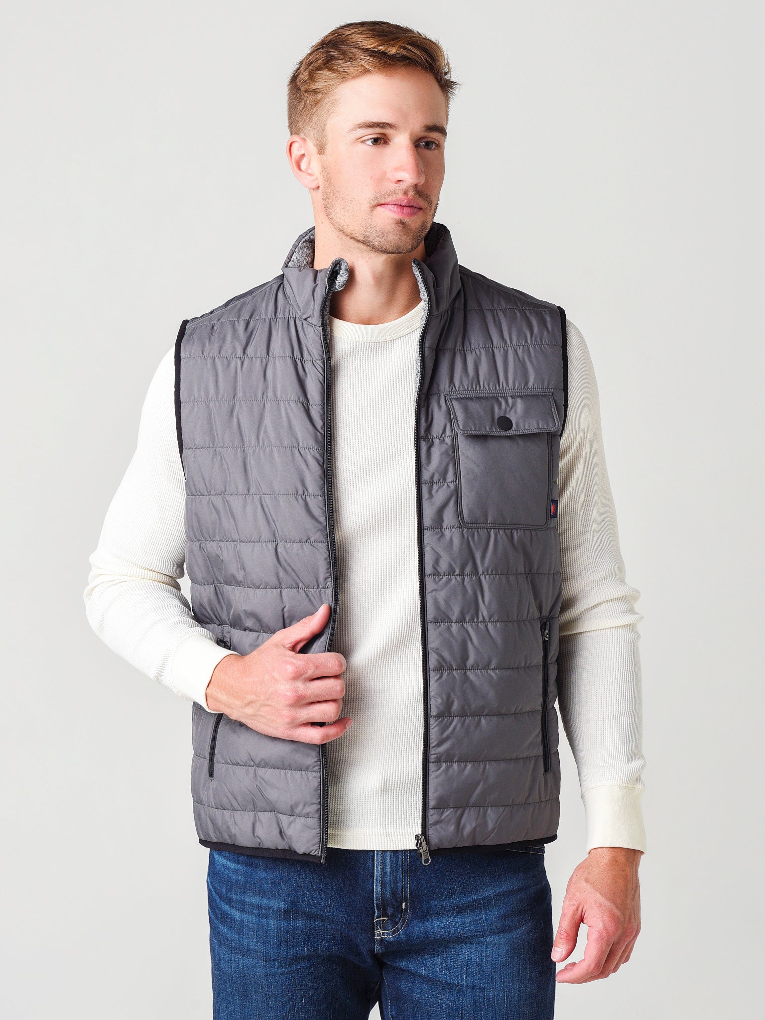 Faherty Brand Men's Atmosphere Reversible Vest - Saint Bernard