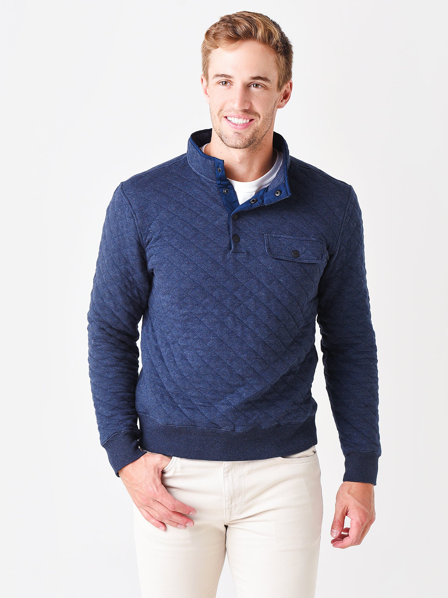 Faherty Brand Men's Epic Quilted Fleece Pullover - Saint Bernard
