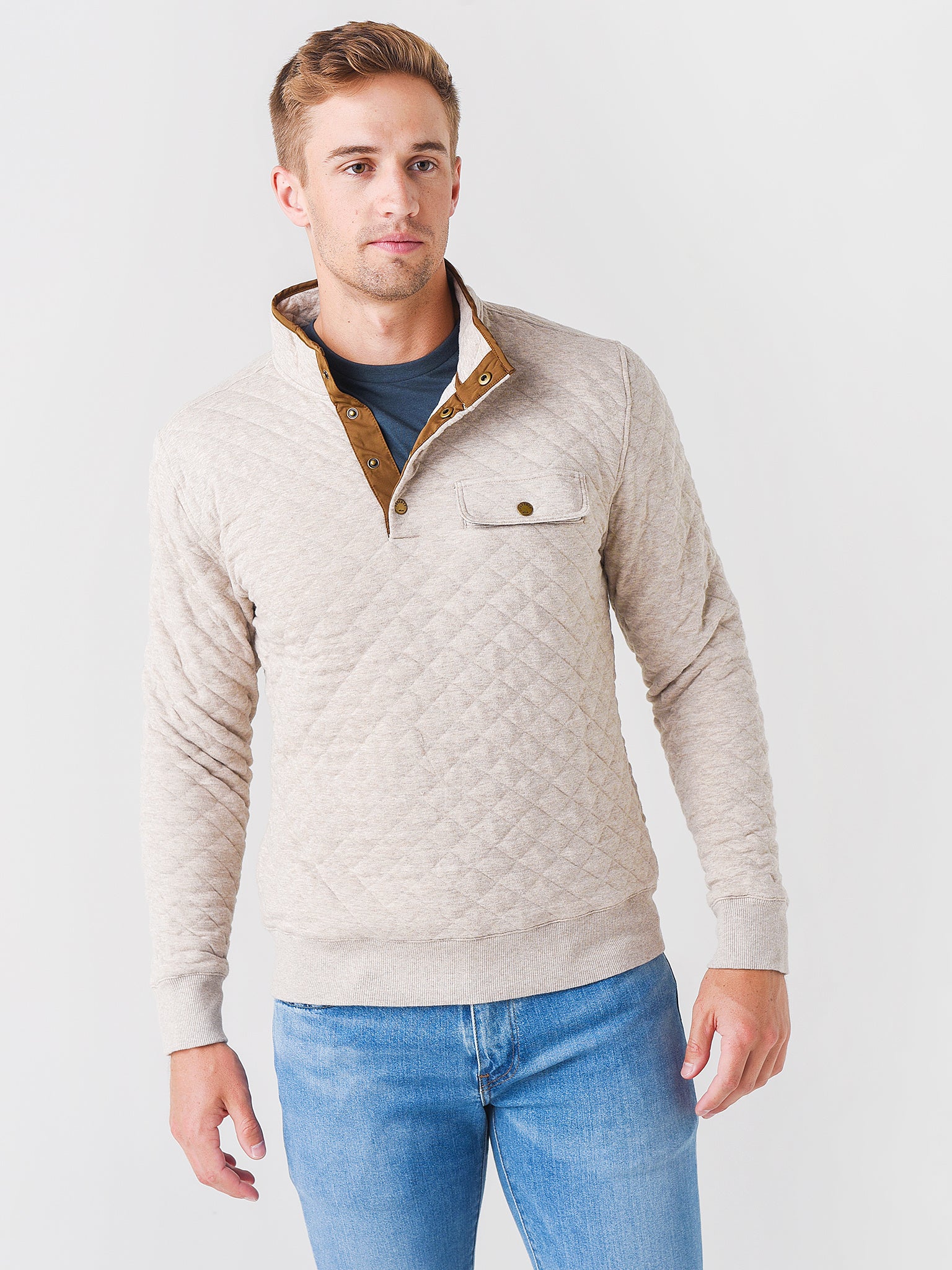 Faherty Brand Men's Epic Quilted Fleece Pullover - Saint Bernard
