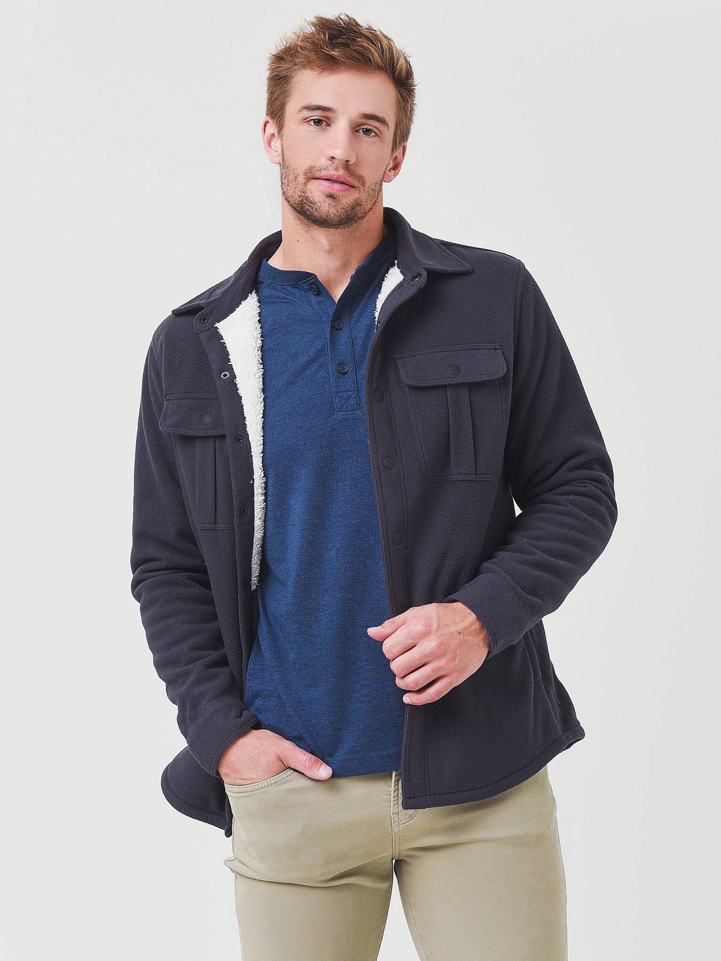 Faherty Brand Men's Sherpa Lined Shirt Jacket - Saint Bernard