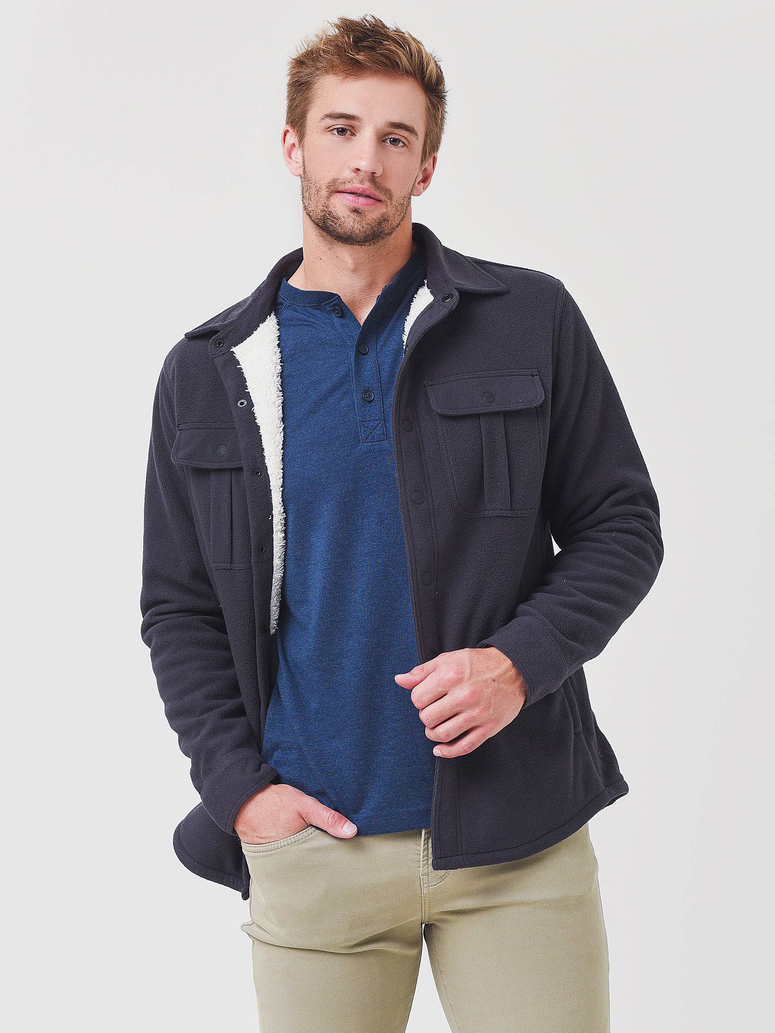 Faherty Brand Men's Sherpa Lined Shirt Jacket - Saint Bernard
