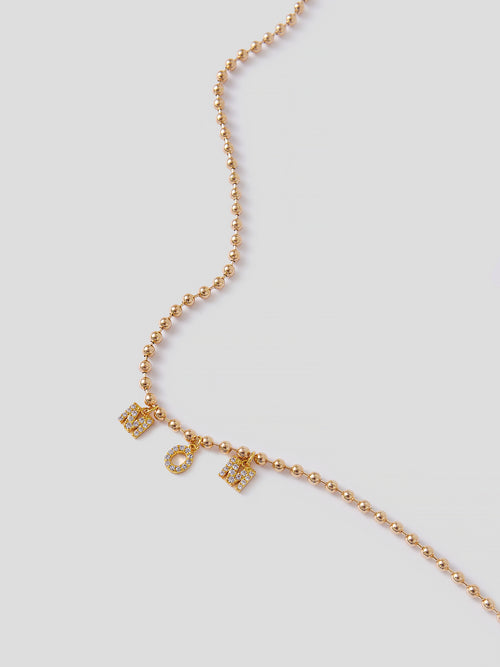 Alexa Leigh Women's Mom Crystal Letter Necklace